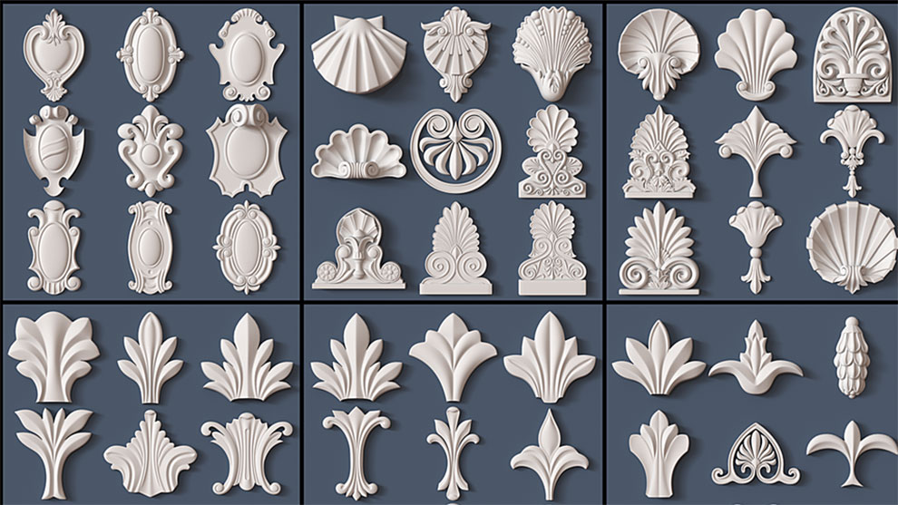 مجموعه مدل سه بعدی اجزای تزیینی معماری Architectural Kitbash