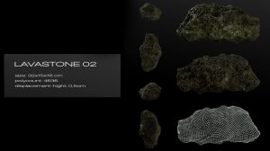 مدل سه بعدی سنگ گدازه Lavastone 02