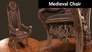 مدل سه بعدی صندلی قرون وسطایی Medieval Chair