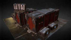 مجموعه مدل سه بعدی تجهیزات پیشرفته Sci-Fi Cargo Bay
