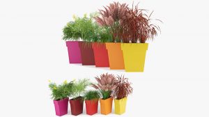 مدل سه بعدی مجموعه گلدان ساده Vaso Outdoor Planter
