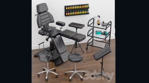 مدل سه بعدی صندلی کار خالکوبی Tattoo Furniture Set