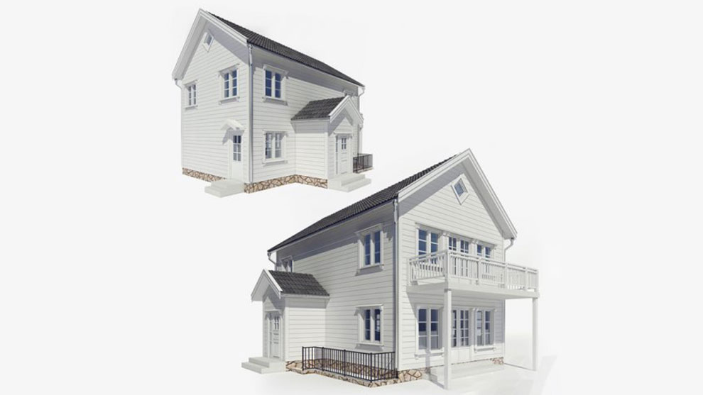 مدل سه بعدی خانه دو طبقه Two-Storey House