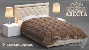 مدل سه بعدی تختخواب دونفره Bed Versailles