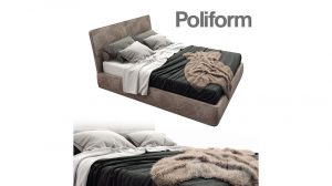مدل سه بعدی تختخواب دونفره Laze Poliform