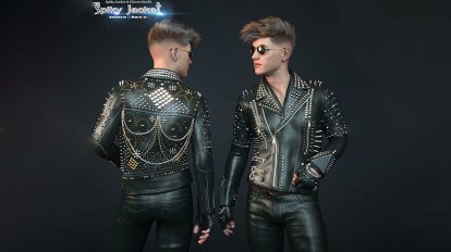 مدل سه بعدی کت با تزیینات Spiky Jacket for Genesis 8 Male
