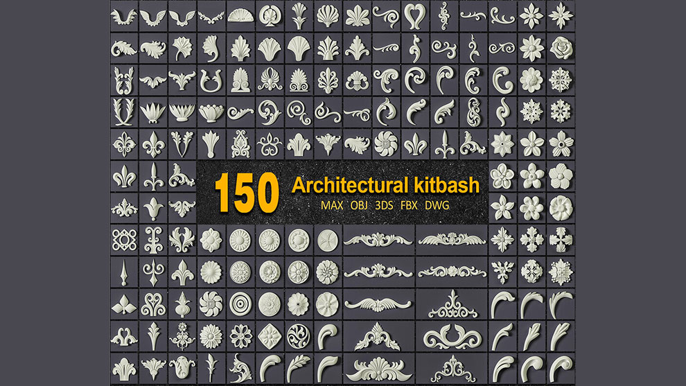 مجموعه مدل سه بعدی اجزای تزیینی معماری Architectural Kitbash Vol.1