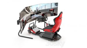 مدل سه بعدی دستگاه شبیه ساز مسابقه ماشین سواری Racing Game Simulator