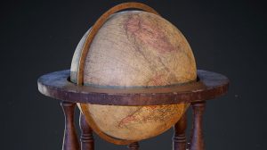 مدل سه بعدی کره زمین رومیزی قدیمی Antique Globe