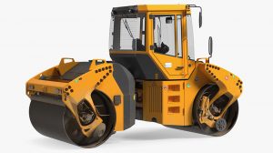 مدل سه بعدی خودرو غلتک جاده Articulated Tandem Road Roller Dusty