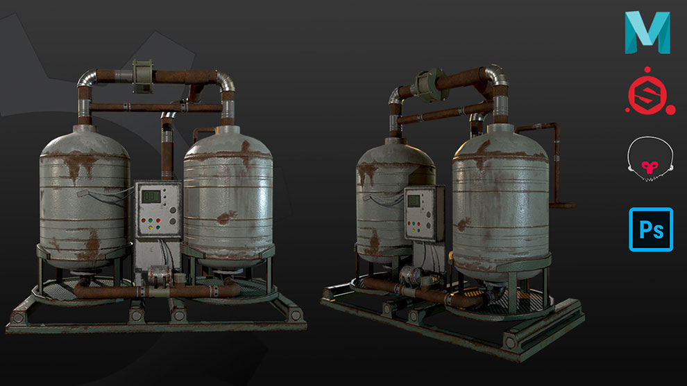 مدل سه بعدی تانک ژنراتور هیدروژن Nitrogen Generator Tank