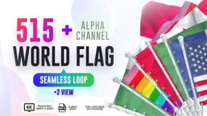 مجموع فوتیج لوپ پرچم کشورهای جهان Seamless Loop of World Flags