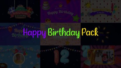 پروژه افترافکت مجموعه تیزر تبریک تولد Happy Birthday Pack