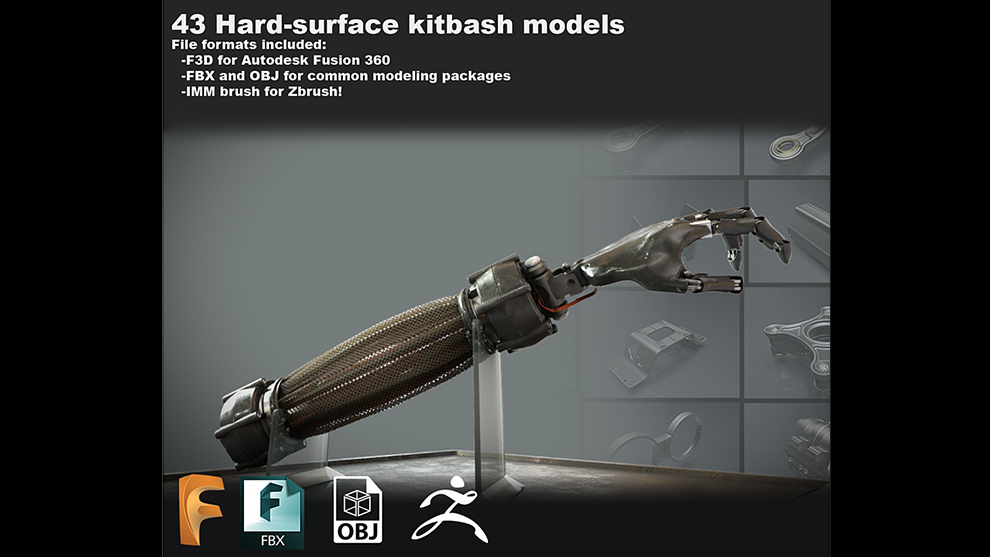 مجموعه مدل سه بعدی رباتیک Sci-Fi Kitbash Set