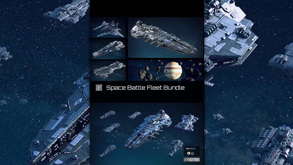 مجموعه مدل سه بعدی فضاپیما جنگی Space Battle Fleet Bundle