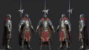مدل سه بعدی شوالیه Halberdier