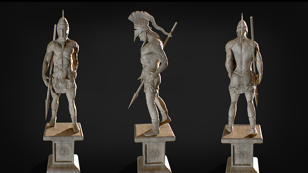 مدل سه بعدی مجسمه جنگجو اسپارتان Spartan Statue