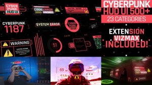 پروژه افترافکت اجزای اینفوگرافیک سایبرپانک Cyberpunk HUD UI