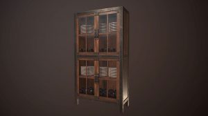 مدل سه بعدی کمد بوفه قدیمی Old Hutch