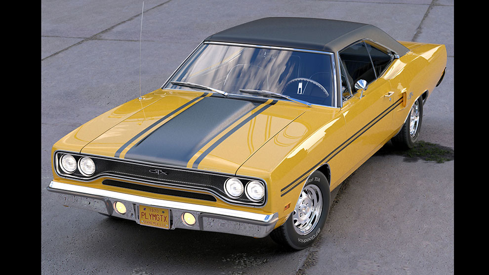 مدل سه بعدی خودرو قدیمی Plymouth GTX 1970