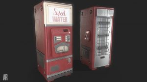 مدل سه بعدی دستگاه خرید نوشیدنی Retro Futurisitc Soda Machine