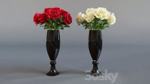 مدل سه بعدی گلدان رز Four Bouquet of Roses
