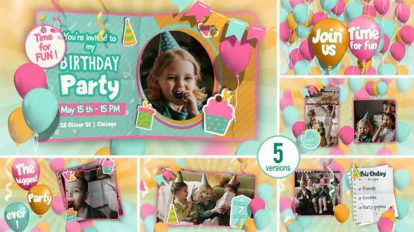 پروژه افترافکت اسلایدشو تولد Happy Birthday Invitation