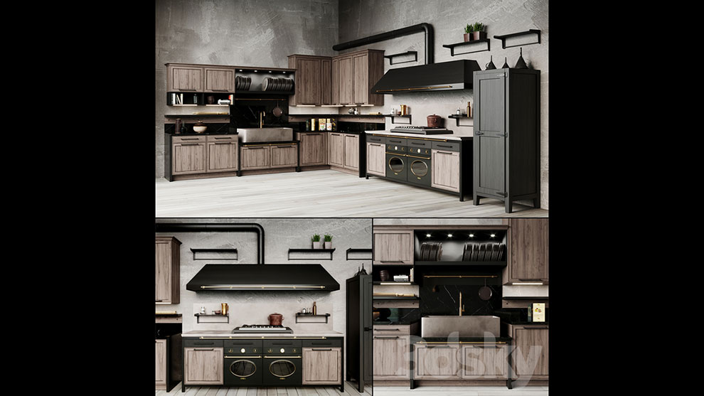 مدل سه بعدی آشپزخانه Anteprima Vintage Kitchen