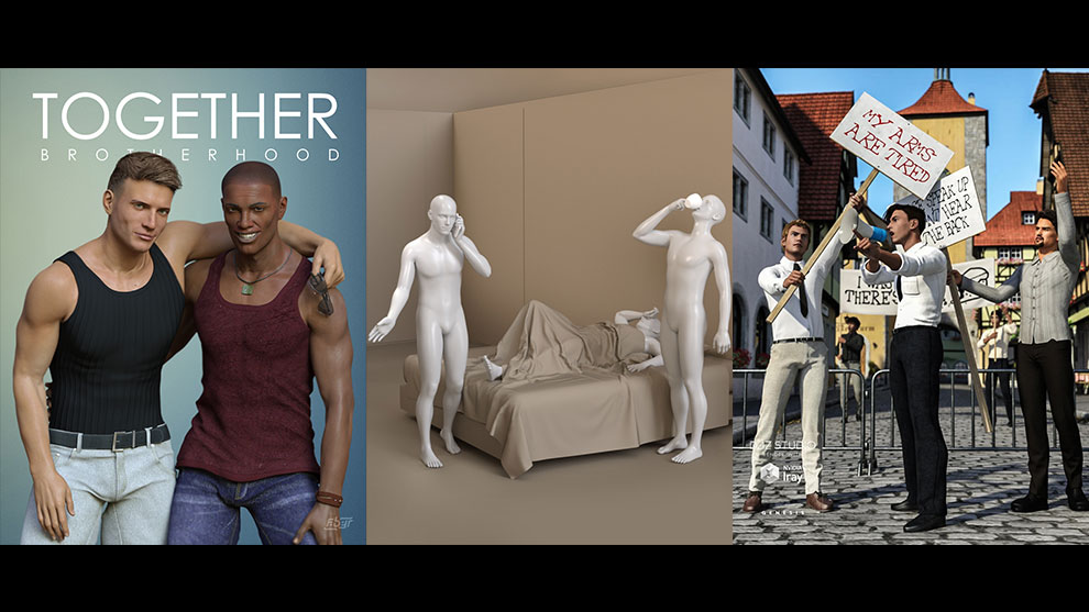 مجموعه ژست برای کاراکتر سه بعدی Daz3D Collection Poses 013