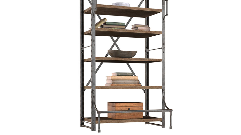 مدل سه بعدی قفسه کتاب به سبک فرانسوی French Library Rack