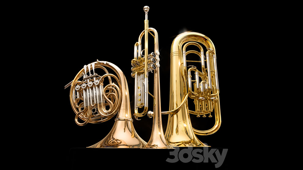 مجموعه مدل سه بعدی ساز بادی Yamaha Wind Instruments