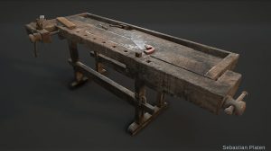 مدل سه بعدی میز نجاری Woodworking Workbench