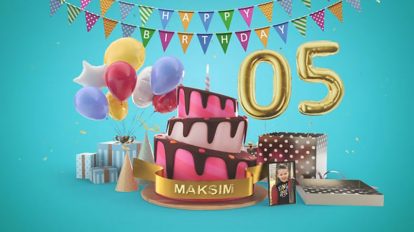 پروژه افترافکت تبریک تولد با کیک Happy Birthday