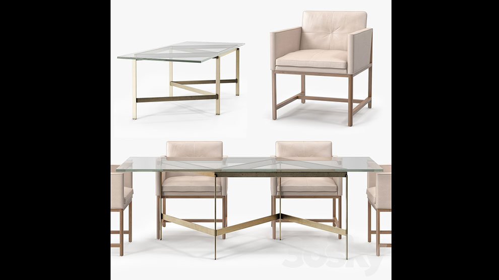 مدل سه بعدی میز و صندلی Dining Table Chair