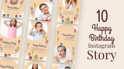 پروژه افترافکت استوری اینستاگرام تولد Happy Birthday Instagram Stories