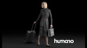 مدل سه بعدی زن با چمدان Elegant Woman Walking with a Suitcase