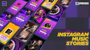 پروژه افترافکت ویژوالایزر موزیک برای اینستاگرام Instagram Music Visualizer