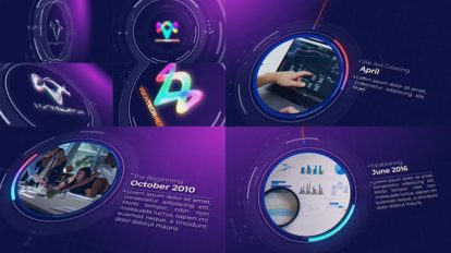پروژه افترافکت تایم لاین شرکت فناوری Tech Company Timeline