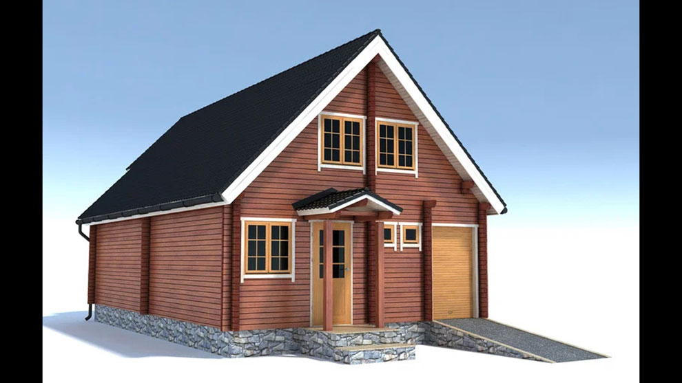 مدل سه بعدی خانه چوبی Wooden House