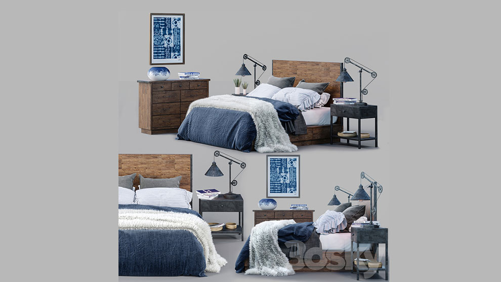 مدل سه بعدی ست تختخواب Big Daddys Antiques Bed Set