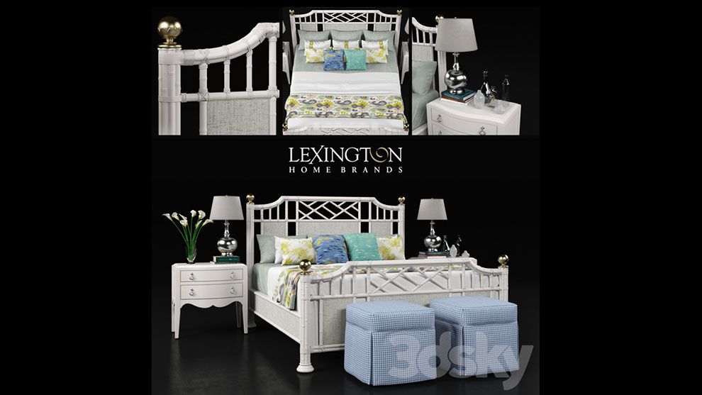 مدل سه بعدی ست تختخواب Lexington Pritchards Bay Panel Bed