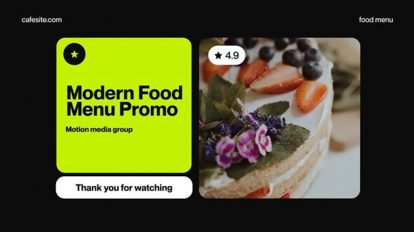پروژه افترافکت نمایش منو غذا Modern Food Menu
