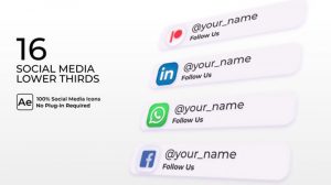 پروژه افترافکت مجموعه زیرنویس شبکه اجتماعی Social Media Lower Thirds
