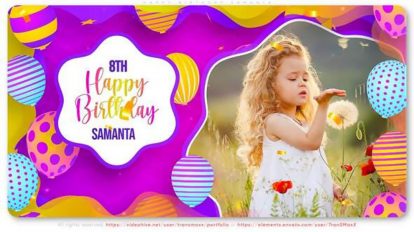 پروژه افترافکت اسلایدشو تولد Happy Birthday Samanta