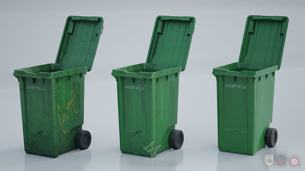 مدل سه بعدی سطل آشغال پلاستیکی Plastic Trash Bin