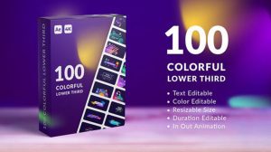 پروژه افترافکت مجموعه زیرنویس رنگی Colorful Lower Thirds