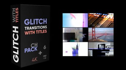 پروژه افترافکت مجموعه ترانزیشن گلیچ Glitch Transitions with Titles
