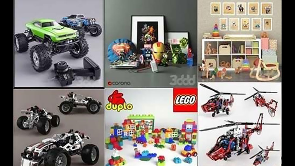 مجموعه مدل سه بعدی اسباب بازی کودکان Childroom Toys and Furniture Collection