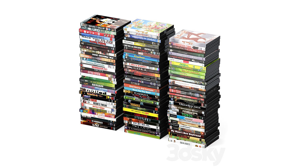 مدل سه بعدی مجموعه جعبه دیسک DVD Discs