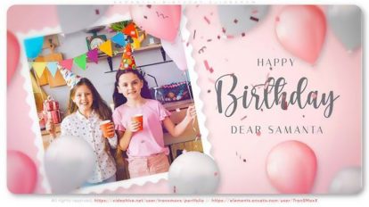 پروژه افترافکت اسلایدشو تولد Samantha Birthday Slideshow